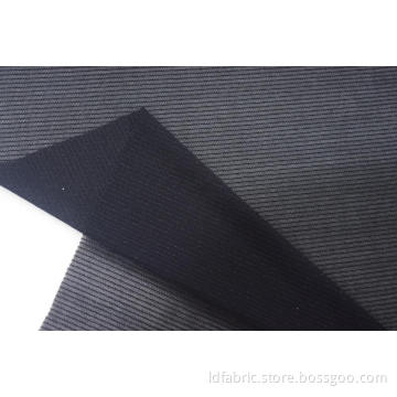 Nylon Metallic Spandex Black Stripe Mesh Fabric